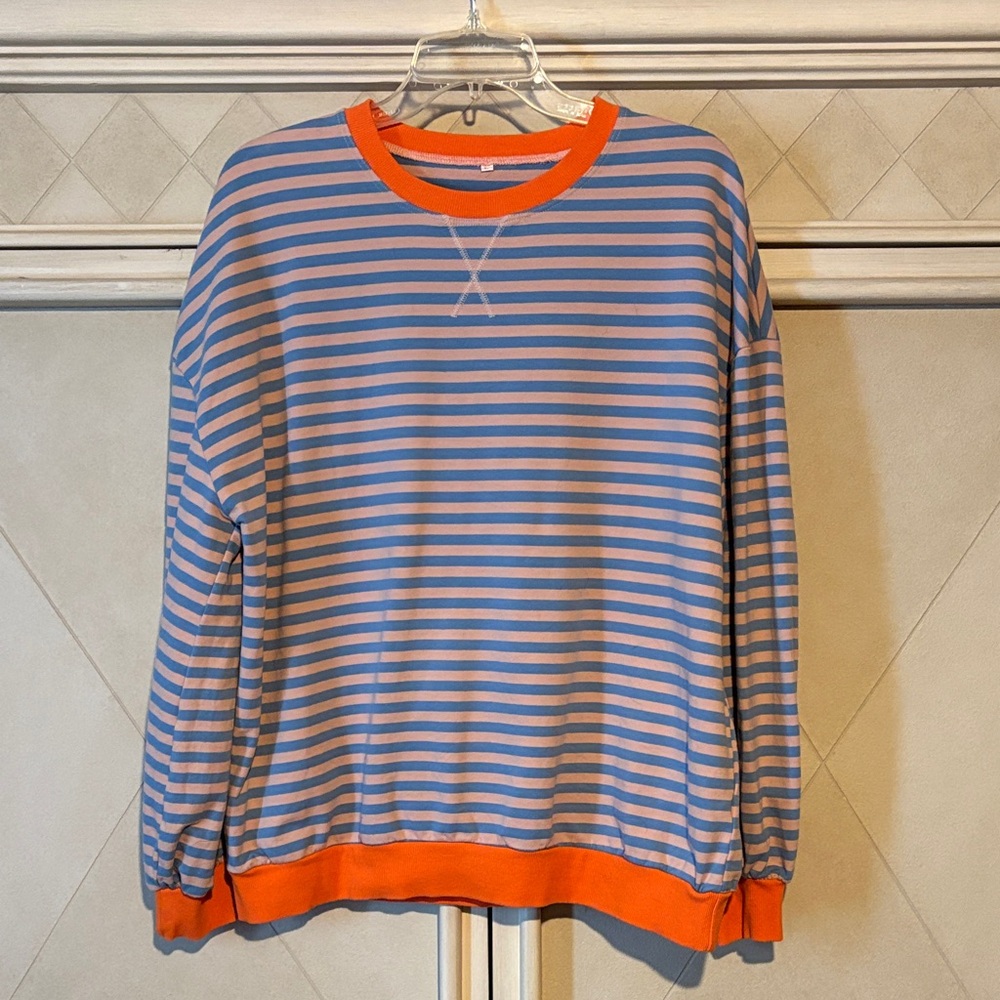 Striped Blue and Orange Men's Sweater